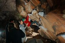 Bouldering in Hueco Tanks on 01/19/2020 with Blue Lizard Climbing and Yoga

Filename: SRM_20200119_1211520.jpg
Aperture: f/8.0
Shutter Speed: 1/250
Body: Canon EOS-1D Mark II
Lens: Canon EF 16-35mm f/2.8 L