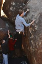 Bouldering in Hueco Tanks on 01/19/2020 with Blue Lizard Climbing and Yoga

Filename: SRM_20200119_1224010.jpg
Aperture: f/5.6
Shutter Speed: 1/250
Body: Canon EOS-1D Mark II
Lens: Canon EF 50mm f/1.8 II