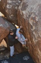 Bouldering in Hueco Tanks on 01/19/2020 with Blue Lizard Climbing and Yoga

Filename: SRM_20200119_1226310.jpg
Aperture: f/3.2
Shutter Speed: 1/250
Body: Canon EOS-1D Mark II
Lens: Canon EF 50mm f/1.8 II