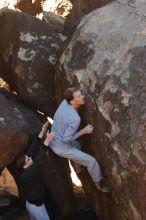 Bouldering in Hueco Tanks on 01/19/2020 with Blue Lizard Climbing and Yoga

Filename: SRM_20200119_1229330.jpg
Aperture: f/4.0
Shutter Speed: 1/250
Body: Canon EOS-1D Mark II
Lens: Canon EF 50mm f/1.8 II