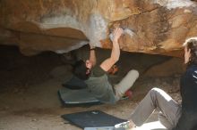 Bouldering in Hueco Tanks on 01/19/2020 with Blue Lizard Climbing and Yoga

Filename: SRM_20200119_1251291.jpg
Aperture: f/4.0
Shutter Speed: 1/250
Body: Canon EOS-1D Mark II
Lens: Canon EF 50mm f/1.8 II