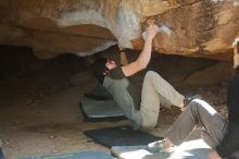 Bouldering in Hueco Tanks on 01/19/2020 with Blue Lizard Climbing and Yoga

Filename: SRM_20200119_1251300.jpg
Aperture: f/4.0
Shutter Speed: 1/250
Body: Canon EOS-1D Mark II
Lens: Canon EF 50mm f/1.8 II