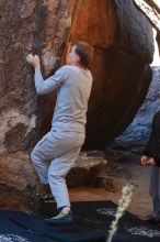 Bouldering in Hueco Tanks on 01/19/2020 with Blue Lizard Climbing and Yoga

Filename: SRM_20200119_1301100.jpg
Aperture: f/4.0
Shutter Speed: 1/320
Body: Canon EOS-1D Mark II
Lens: Canon EF 50mm f/1.8 II