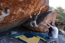 Bouldering in Hueco Tanks on 01/19/2020 with Blue Lizard Climbing and Yoga

Filename: SRM_20200119_1307351.jpg
Aperture: f/5.6
Shutter Speed: 1/320
Body: Canon EOS-1D Mark II
Lens: Canon EF 16-35mm f/2.8 L