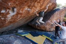 Bouldering in Hueco Tanks on 01/19/2020 with Blue Lizard Climbing and Yoga

Filename: SRM_20200119_1307380.jpg
Aperture: f/5.6
Shutter Speed: 1/320
Body: Canon EOS-1D Mark II
Lens: Canon EF 16-35mm f/2.8 L