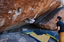 Bouldering in Hueco Tanks on 01/19/2020 with Blue Lizard Climbing and Yoga

Filename: SRM_20200119_1308300.jpg
Aperture: f/5.0
Shutter Speed: 1/320
Body: Canon EOS-1D Mark II
Lens: Canon EF 16-35mm f/2.8 L