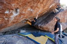 Bouldering in Hueco Tanks on 01/19/2020 with Blue Lizard Climbing and Yoga

Filename: SRM_20200119_1308570.jpg
Aperture: f/4.5
Shutter Speed: 1/320
Body: Canon EOS-1D Mark II
Lens: Canon EF 16-35mm f/2.8 L