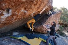 Bouldering in Hueco Tanks on 01/19/2020 with Blue Lizard Climbing and Yoga

Filename: SRM_20200119_1309090.jpg
Aperture: f/5.6
Shutter Speed: 1/320
Body: Canon EOS-1D Mark II
Lens: Canon EF 16-35mm f/2.8 L