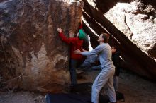 Bouldering in Hueco Tanks on 01/19/2020 with Blue Lizard Climbing and Yoga

Filename: SRM_20200119_1331200.jpg
Aperture: f/5.0
Shutter Speed: 1/320
Body: Canon EOS-1D Mark II
Lens: Canon EF 16-35mm f/2.8 L