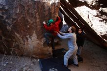 Bouldering in Hueco Tanks on 01/19/2020 with Blue Lizard Climbing and Yoga

Filename: SRM_20200119_1331320.jpg
Aperture: f/5.0
Shutter Speed: 1/320
Body: Canon EOS-1D Mark II
Lens: Canon EF 16-35mm f/2.8 L