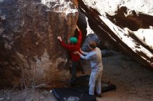 Bouldering in Hueco Tanks on 01/19/2020 with Blue Lizard Climbing and Yoga

Filename: SRM_20200119_1333540.jpg
Aperture: f/5.6
Shutter Speed: 1/320
Body: Canon EOS-1D Mark II
Lens: Canon EF 16-35mm f/2.8 L