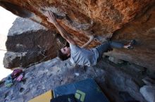 Bouldering in Hueco Tanks on 01/19/2020 with Blue Lizard Climbing and Yoga

Filename: SRM_20200119_1340210.jpg
Aperture: f/5.6
Shutter Speed: 1/320
Body: Canon EOS-1D Mark II
Lens: Canon EF 16-35mm f/2.8 L