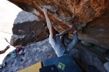 Bouldering in Hueco Tanks on 01/19/2020 with Blue Lizard Climbing and Yoga

Filename: SRM_20200119_1341060.jpg
Aperture: f/5.6
Shutter Speed: 1/320
Body: Canon EOS-1D Mark II
Lens: Canon EF 16-35mm f/2.8 L