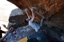 Bouldering in Hueco Tanks on 01/19/2020 with Blue Lizard Climbing and Yoga

Filename: SRM_20200119_1341090.jpg
Aperture: f/7.1
Shutter Speed: 1/320
Body: Canon EOS-1D Mark II
Lens: Canon EF 16-35mm f/2.8 L