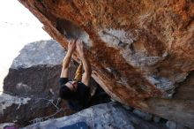 Bouldering in Hueco Tanks on 01/19/2020 with Blue Lizard Climbing and Yoga

Filename: SRM_20200119_1342270.jpg
Aperture: f/5.6
Shutter Speed: 1/320
Body: Canon EOS-1D Mark II
Lens: Canon EF 16-35mm f/2.8 L