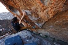 Bouldering in Hueco Tanks on 01/19/2020 with Blue Lizard Climbing and Yoga

Filename: SRM_20200119_1342350.jpg
Aperture: f/5.0
Shutter Speed: 1/320
Body: Canon EOS-1D Mark II
Lens: Canon EF 16-35mm f/2.8 L