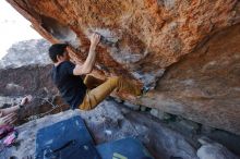 Bouldering in Hueco Tanks on 01/19/2020 with Blue Lizard Climbing and Yoga

Filename: SRM_20200119_1342380.jpg
Aperture: f/4.5
Shutter Speed: 1/320
Body: Canon EOS-1D Mark II
Lens: Canon EF 16-35mm f/2.8 L