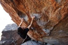 Bouldering in Hueco Tanks on 01/19/2020 with Blue Lizard Climbing and Yoga

Filename: SRM_20200119_1359310.jpg
Aperture: f/5.0
Shutter Speed: 1/320
Body: Canon EOS-1D Mark II
Lens: Canon EF 16-35mm f/2.8 L