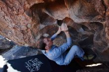 Bouldering in Hueco Tanks on 01/19/2020 with Blue Lizard Climbing and Yoga

Filename: SRM_20200119_1454310.jpg
Aperture: f/5.6
Shutter Speed: 1/320
Body: Canon EOS-1D Mark II
Lens: Canon EF 16-35mm f/2.8 L