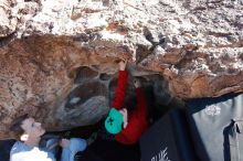 Bouldering in Hueco Tanks on 01/19/2020 with Blue Lizard Climbing and Yoga

Filename: SRM_20200119_1455470.jpg
Aperture: f/6.3
Shutter Speed: 1/320
Body: Canon EOS-1D Mark II
Lens: Canon EF 16-35mm f/2.8 L