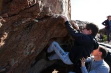 Bouldering in Hueco Tanks on 01/19/2020 with Blue Lizard Climbing and Yoga

Filename: SRM_20200119_1509120.jpg
Aperture: f/11.0
Shutter Speed: 1/320
Body: Canon EOS-1D Mark II
Lens: Canon EF 16-35mm f/2.8 L