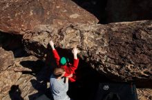 Bouldering in Hueco Tanks on 01/19/2020 with Blue Lizard Climbing and Yoga

Filename: SRM_20200119_1513130.jpg
Aperture: f/11.0
Shutter Speed: 1/320
Body: Canon EOS-1D Mark II
Lens: Canon EF 16-35mm f/2.8 L