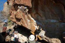 Bouldering in Hueco Tanks on 01/19/2020 with Blue Lizard Climbing and Yoga

Filename: SRM_20200119_1602390.jpg
Aperture: f/8.0
Shutter Speed: 1/500
Body: Canon EOS-1D Mark II
Lens: Canon EF 16-35mm f/2.8 L