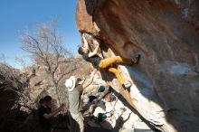 Bouldering in Hueco Tanks on 01/19/2020 with Blue Lizard Climbing and Yoga

Filename: SRM_20200119_1603070.jpg
Aperture: f/5.6
Shutter Speed: 1/640
Body: Canon EOS-1D Mark II
Lens: Canon EF 16-35mm f/2.8 L