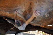 Bouldering in Hueco Tanks on 01/19/2020 with Blue Lizard Climbing and Yoga

Filename: SRM_20200119_1604430.jpg
Aperture: f/6.3
Shutter Speed: 1/320
Body: Canon EOS-1D Mark II
Lens: Canon EF 16-35mm f/2.8 L