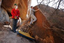 Bouldering in Hueco Tanks on 01/19/2020 with Blue Lizard Climbing and Yoga

Filename: SRM_20200119_1616380.jpg
Aperture: f/8.0
Shutter Speed: 1/320
Body: Canon EOS-1D Mark II
Lens: Canon EF 16-35mm f/2.8 L