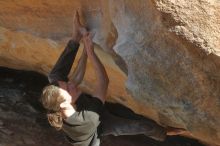 Bouldering in Hueco Tanks on 01/19/2020 with Blue Lizard Climbing and Yoga

Filename: SRM_20200119_1619190.jpg
Aperture: f/11.0
Shutter Speed: 1/320
Body: Canon EOS-1D Mark II
Lens: Canon EF 50mm f/1.8 II