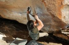 Bouldering in Hueco Tanks on 01/19/2020 with Blue Lizard Climbing and Yoga

Filename: SRM_20200119_1624390.jpg
Aperture: f/8.0
Shutter Speed: 1/250
Body: Canon EOS-1D Mark II
Lens: Canon EF 16-35mm f/2.8 L