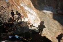 Bouldering in Hueco Tanks on 01/19/2020 with Blue Lizard Climbing and Yoga

Filename: SRM_20200119_1624530.jpg
Aperture: f/8.0
Shutter Speed: 1/250
Body: Canon EOS-1D Mark II
Lens: Canon EF 16-35mm f/2.8 L