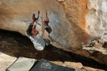 Bouldering in Hueco Tanks on 01/19/2020 with Blue Lizard Climbing and Yoga

Filename: SRM_20200119_1625560.jpg
Aperture: f/8.0
Shutter Speed: 1/250
Body: Canon EOS-1D Mark II
Lens: Canon EF 16-35mm f/2.8 L