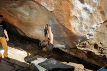 Bouldering in Hueco Tanks on 01/19/2020 with Blue Lizard Climbing and Yoga

Filename: SRM_20200119_1626410.jpg
Aperture: f/8.0
Shutter Speed: 1/250
Body: Canon EOS-1D Mark II
Lens: Canon EF 16-35mm f/2.8 L