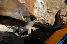 Bouldering in Hueco Tanks on 01/19/2020 with Blue Lizard Climbing and Yoga

Filename: SRM_20200119_1630380.jpg
Aperture: f/8.0
Shutter Speed: 1/250
Body: Canon EOS-1D Mark II
Lens: Canon EF 16-35mm f/2.8 L