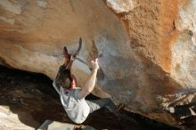 Bouldering in Hueco Tanks on 01/19/2020 with Blue Lizard Climbing and Yoga

Filename: SRM_20200119_1635320.jpg
Aperture: f/8.0
Shutter Speed: 1/250
Body: Canon EOS-1D Mark II
Lens: Canon EF 16-35mm f/2.8 L