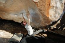 Bouldering in Hueco Tanks on 01/19/2020 with Blue Lizard Climbing and Yoga

Filename: SRM_20200119_1636160.jpg
Aperture: f/8.0
Shutter Speed: 1/250
Body: Canon EOS-1D Mark II
Lens: Canon EF 16-35mm f/2.8 L