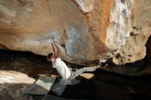 Bouldering in Hueco Tanks on 01/19/2020 with Blue Lizard Climbing and Yoga

Filename: SRM_20200119_1641050.jpg
Aperture: f/8.0
Shutter Speed: 1/250
Body: Canon EOS-1D Mark II
Lens: Canon EF 16-35mm f/2.8 L