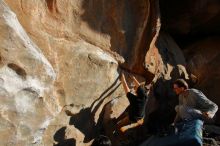 Bouldering in Hueco Tanks on 01/19/2020 with Blue Lizard Climbing and Yoga

Filename: SRM_20200119_1643420.jpg
Aperture: f/8.0
Shutter Speed: 1/250
Body: Canon EOS-1D Mark II
Lens: Canon EF 16-35mm f/2.8 L