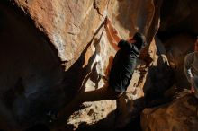 Bouldering in Hueco Tanks on 01/19/2020 with Blue Lizard Climbing and Yoga

Filename: SRM_20200119_1644200.jpg
Aperture: f/8.0
Shutter Speed: 1/250
Body: Canon EOS-1D Mark II
Lens: Canon EF 16-35mm f/2.8 L