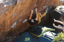 Bouldering in Hueco Tanks on 01/19/2020 with Blue Lizard Climbing and Yoga

Filename: SRM_20200119_1717390.jpg
Aperture: f/4.0
Shutter Speed: 1/320
Body: Canon EOS-1D Mark II
Lens: Canon EF 50mm f/1.8 II