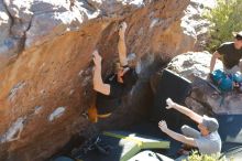 Bouldering in Hueco Tanks on 01/19/2020 with Blue Lizard Climbing and Yoga

Filename: SRM_20200119_1717460.jpg
Aperture: f/3.5
Shutter Speed: 1/320
Body: Canon EOS-1D Mark II
Lens: Canon EF 50mm f/1.8 II