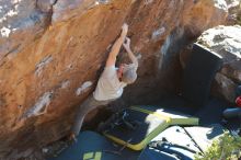 Bouldering in Hueco Tanks on 01/19/2020 with Blue Lizard Climbing and Yoga

Filename: SRM_20200119_1718390.jpg
Aperture: f/3.5
Shutter Speed: 1/320
Body: Canon EOS-1D Mark II
Lens: Canon EF 50mm f/1.8 II