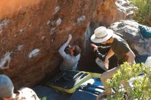 Bouldering in Hueco Tanks on 01/19/2020 with Blue Lizard Climbing and Yoga

Filename: SRM_20200119_1720470.jpg
Aperture: f/4.0
Shutter Speed: 1/320
Body: Canon EOS-1D Mark II
Lens: Canon EF 50mm f/1.8 II