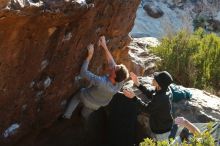 Bouldering in Hueco Tanks on 01/19/2020 with Blue Lizard Climbing and Yoga

Filename: SRM_20200119_1721050.jpg
Aperture: f/5.6
Shutter Speed: 1/320
Body: Canon EOS-1D Mark II
Lens: Canon EF 50mm f/1.8 II