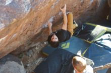 Bouldering in Hueco Tanks on 01/19/2020 with Blue Lizard Climbing and Yoga

Filename: SRM_20200119_1726270.jpg
Aperture: f/3.2
Shutter Speed: 1/320
Body: Canon EOS-1D Mark II
Lens: Canon EF 50mm f/1.8 II