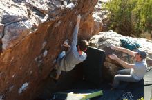 Bouldering in Hueco Tanks on 01/19/2020 with Blue Lizard Climbing and Yoga

Filename: SRM_20200119_1727570.jpg
Aperture: f/4.5
Shutter Speed: 1/320
Body: Canon EOS-1D Mark II
Lens: Canon EF 50mm f/1.8 II