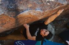 Bouldering in Hueco Tanks on 01/19/2020 with Blue Lizard Climbing and Yoga

Filename: SRM_20200119_1730070.jpg
Aperture: f/4.5
Shutter Speed: 1/320
Body: Canon EOS-1D Mark II
Lens: Canon EF 50mm f/1.8 II