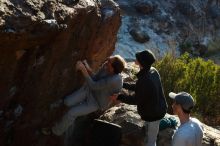 Bouldering in Hueco Tanks on 01/19/2020 with Blue Lizard Climbing and Yoga

Filename: SRM_20200119_1733540.jpg
Aperture: f/7.1
Shutter Speed: 1/320
Body: Canon EOS-1D Mark II
Lens: Canon EF 50mm f/1.8 II